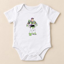 Igigi Collection Igıgı Collection Uzay Kahramanı Baskılı %100 Pamuk Kısa Kollu Unisex Bebek Zıbın