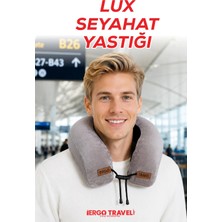Lux Ortopedik Seyahat Yastığı Visco Boyun Destekli Seyahat Yastığı - Gri| Ergo Travel