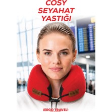 Cosy Ortopedik Seyahat Yastığı Visco Boyun Destekli Seyahat Yastığı - Kırmızı | Ergo Travel