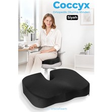 Viscofoam Ortopedik Oturma Minderi Hemeroid Kuyruk Sokumu Coccyx Oturma Minderi Visco Minder Siyah