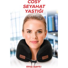 Cosy Ortopedik Seyahat Yastığı Visco Boyun Destekli Seyahat Yastığı - Siyah | Ergo Travel
