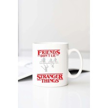 Meschain Meschaın Friends Dont Lie Stranger Thin Baskılı 330 ml Porselen Kupa Bardak (123469-3)