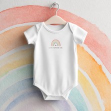 Igigi Collection Igıgı Collection Little Rainbow Soul Minik Gökkuşağı Ruh Baskılı %100 Pamuk Bebek Zıbın
