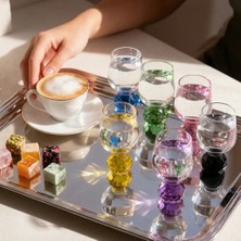 I Love Home Glass Kristal Top Ayaklı Kahve Yanı Bardağı 6'lı Set 115 cc