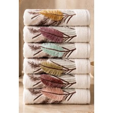 Bersay Tekstil 3D Nakışlı Kadife 6'lı 50X90 El, Yüz & Baş Havlu Seti - Çeyizlik Havlu Seti, 1200GR, Premium, Yumuşak, Emici ve Dayanıklı