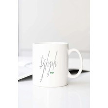 Meschain Meschaın Djhgch Letter Graphic Drawstri Baskılı 330 ml Porselen Kupa Bardak (123548-1)