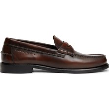 Tommy Hilfiger Kahverengi Erkek Klasik Ayakkabı Hılfıger Brushed Leather Loafer