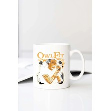 Meschain Meschaın Einstein Owl Fit Baskılı 330 ml Porselen Kupa Bardak (123502-1)