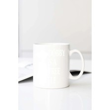 Meschain Meschaın Dobby Baskılı 330 ml Porselen Kupa Bardak (123495-2)