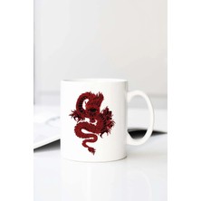 Meschain Meschaın Dragon Baskılı 330 ml Porselen Kupa Bardak (123459-2)