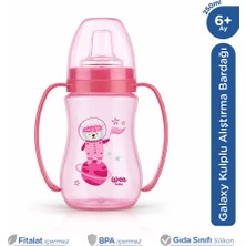 Wee Baby Galaxy Kulplu  Pembe Alıştırma Bardağı Bebek Suluk 250 Ml 6+ Ay