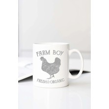 Meschain Meschaın Farm Boy 2 Baskılı 330 ml Porselen Kupa Bardak (123513-1)