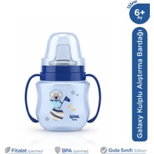 Wee Baby Galaxy Kulplu Mavi Alıştırma Bardağı Bebek Suluk 125 Ml 6+ Ay