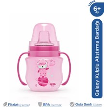 Wee Baby Galaxy Kulplu Alıştırma Bardağı Bebek Suluk 125 Ml 6+ Ay Pembe