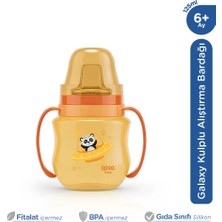 Wee Baby Galaxy Kulplu Turuncu Alıştırma Bardağı Bebek Suluk 125 Ml 6+ Ay