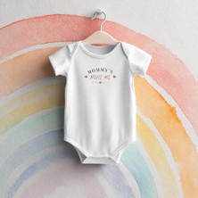 Igigi Collection Igıgı Collection Annemin Miniği Baskılı %100 Pamuk Kısa Kollu Beyaz Unisex Bebek Zıbın