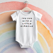 Igigi Collection Igıgı Collection Minik Mucize Baskılı %100 Pamuk Kısa Kollu Beyaz Unisex Bebek Zıbın