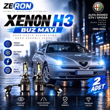 OtoÇizgi Alfa Romeo Spider Xenon H3 Buz Mavi LED Far Ampulü 12V 2 Adet Yüksek Aydınlatma Kolay Montaj