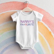Igigi Collection Igıgı Collection Bakıcının Favorisi Baskılı %100 Pamuk Kısa Kollu Beyaz Unisex Bebek Zıbın