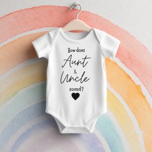 Igigi Collection Igıgı Collection Teyze ve Amcanın Neşesi Baskılı %100 Pamuk Kısa Kollu Beyaz Unisex Bebek Zıbın