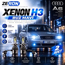 OtoÇizgi Audi A6 Xenon H3 Buz Mavi LED Far Ampulü 12V 2 Adet Yüksek Aydınlatma Kolay Montaj