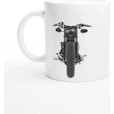 Meschain Meschaın Önden Görünümlü Retro Motosiklet Baskılı Kupa Bardak