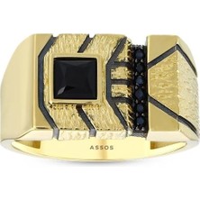 Assos Pırlanta Altın Erkek Yüzük - 14K