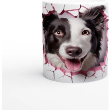 Meschain Meschaın Çatlak Duvardan Bakan Border Collie Temalı Baskılı Kupa Bardak