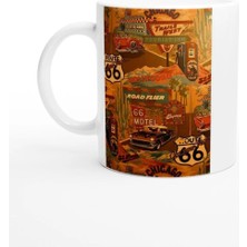 Meschain Meschaın Route 66 Amerikan Rüyası Retro Kupa Bardak