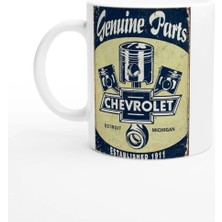 Meschain Meschaın Chevrolet Piston Logolu Retro Kupa Bardak