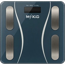 Mkio Akıllı Bluetooth Baskül - Büyük Boy Tartı 30cm - Yağ Su Kas Vücut Kitle Endeksi Kilo Ölçer - Yapay Zeka Destekli Dijital Baskül - Mobil Uygulamalı Tartı