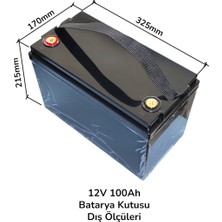 User Pil Batarya Batarya Kutusu 12V 100AH P0S - Kapaklı Taşıma Kayışlı Batarya Muhafaza Kutusu (pilsiz) içi boş