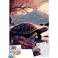 Tabdiko Sayılarla Boyama Seti 40 x 50 cm Tuval Şasesine Gerili Kaplumbağa