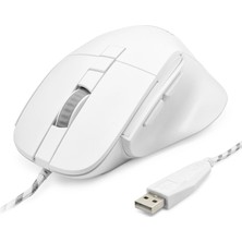 Alvenda Home 7d Ergonomi̇k Kablolu Ofi̇s Mouse 3600 Dpi - Beyaz ND1209W