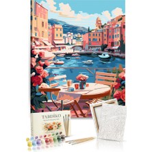 Tabdiko Sayılarla Boyama Seti 40 x 50 cm Tuval Şasesine Gerili Deniz Kenarı