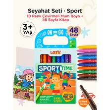 Mum Boya Seyahat Seti – 10 Renk + Boyama Kitabı Sport Temalı | Let's