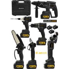 Jetvolt 21V 2.0AH Darbeli Matkap Seti 3000 W Güçlü Anahtarsız Mandren ile Siyah Renk Seçeneği