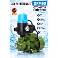 SCHUTZENGER DRM90 Otomatik Hidrafor Su Pompası 1.5q 4 Kat 4 Daire 500 mt Yatay Atar Bakır Sargı Yeşil 8mt Emiş