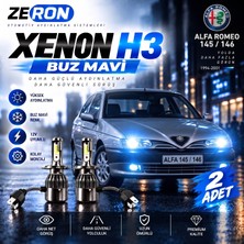 OtoÇizgi Alfa Romeo Xenon H3 Buz Mavi LED Far Ampulü 12V 2 Adet Yüksek Aydınlatma Kolay Montaj
