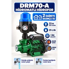 SCHUTZENGER DRM70-A Su Pompası Hidromatlı Hidrafor Paket Bakır Sargı 1q 33MT Dik Basar 2 Daire Basınçlı Su Atar 25L/DK Yeşil