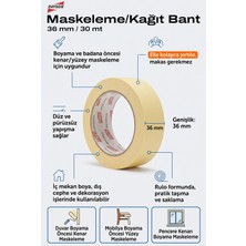 Azimli Dayson 36 mm Maskeleme Bandı Kağıt Bant 30 Metre 1 Adet Boya Badana Için Kenar Koruma