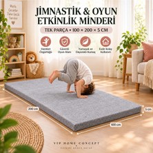 Jimnastik Minderi Çocuk Oyun ve Etkinlik Minderi, Süngerli Spor MATI-100X200X5 Cm-Gri