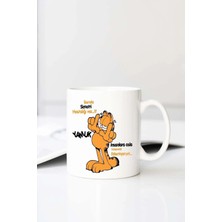 Meschain Meschaın Garfield Komik Yaz Lar Hunors Baskılı 330 ml Porselen Kupa Bardak (123522-2)