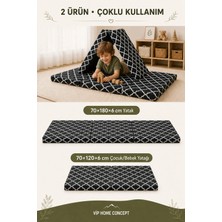 2’li Katlanabilir Çocuk Oyun Minderi ve Yer Yatağı Seti 70X180 + 70X120 cm 6 Cm-Karaçatı
