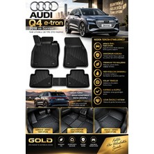 Audi Q4 E-Tron 2018 Uyumlu 3D Tpe Oto Paspas – Araca Özel Tam Uyumlu Havuzlu Kokusuz Kaymaz 4 Parça Set | Gold