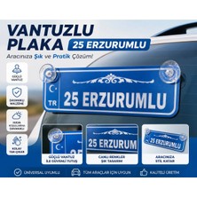 Sviesa Erzurumlu Aksesuar Vantuzlu Araç Ön Cam Plakası - 25 Erzurum Şehir Yazısı Hediyelik Oto Aksesuar