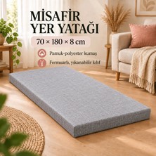 Tek Parça Sünger Yatak 8 Cm, Yer Yatağı, Balkon Yer Minderi,şantiye,karavan,deprem YATAĞI-70X180X8 Cm-Gri