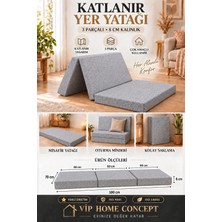 Katlanır Yer Yatağı 70X180X8 cm ve Tek Kişilik Sünger Katlanır Minder Yatak 8 CM-70X180 Cm-Gri
