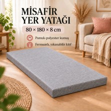 Tek Parça Sünger Yatak 8 Cm, Yer Yatağı, Balkon Yer Minderi,şantiye,karavan,deprem YATAĞI-80X180X8 Cm-Gri