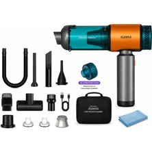 Auhma Ahv-27 22.000PA Kablosuz Araç Içi El Süpürgesi 220W Güçlü Motor 9.000MAH Şarjlı Hava Üfleyici Araç & Ev Temizlik Süpürgesi
